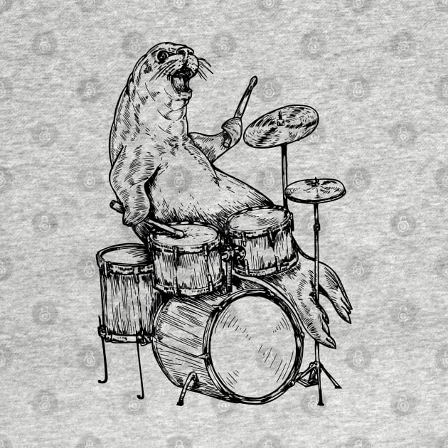 SEEMBO Sea Lion Playing Drums Drummer Drumming Band by SEEMBO